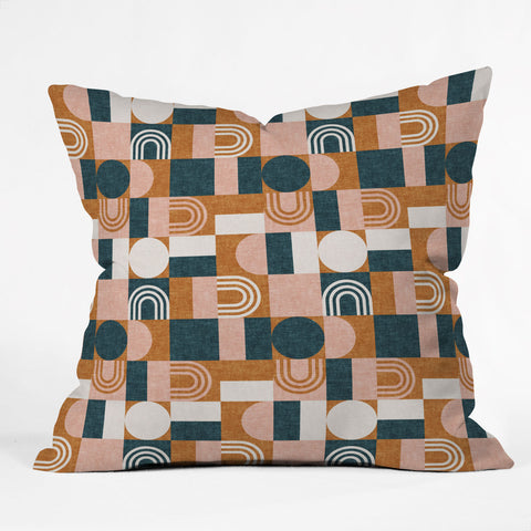 Little Arrow Design Co aria geometric patchwork Outdoor Throw Pillow