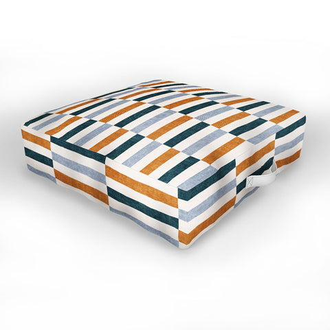 Little Arrow Design Co aria multi rectangle tiles Outdoor Floor Cushion