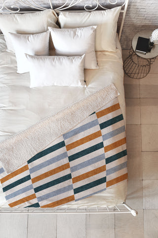 Little Arrow Design Co aria multi rectangle tiles Fleece Throw Blanket