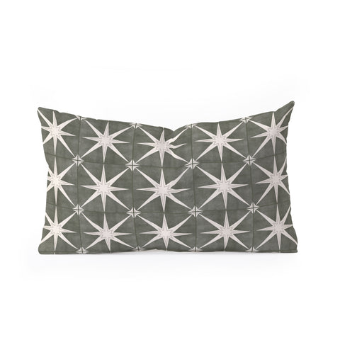 Little Arrow Design Co arlo star tile olive Oblong Throw Pillow