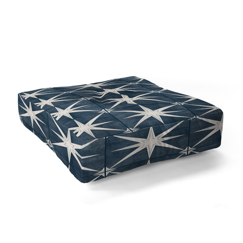 Little Arrow Design Co arlo star tile stone blue Floor Pillow Square