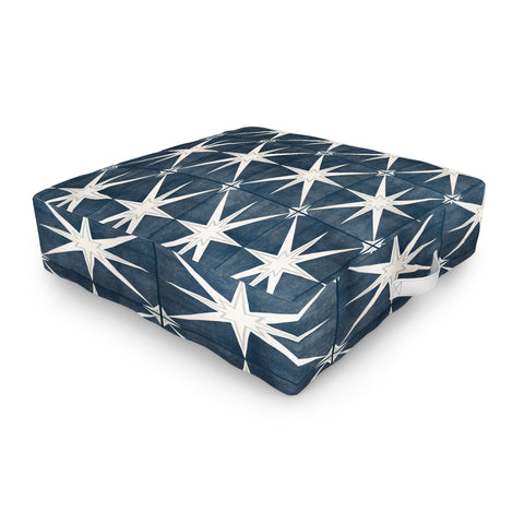 Little Arrow Design Co arlo star tile stone blue Outdoor Floor Cushion