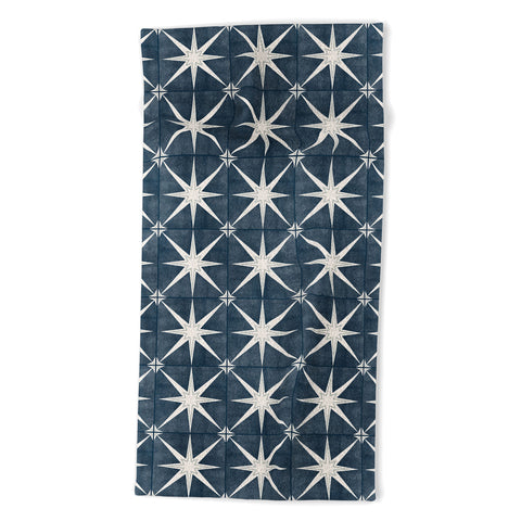 Little Arrow Design Co arlo star tile stone blue Beach Towel