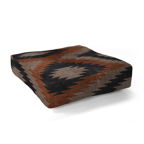 Little Arrow Design Co aztec neutrals inkwell taupe Floor Pillow Square