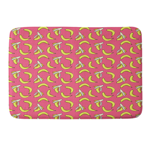 Little Arrow Design Co Bananas on Pink Memory Foam Bath Mat