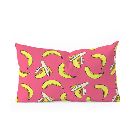 Little Arrow Design Co Bananas on Pink Oblong Throw Pillow
