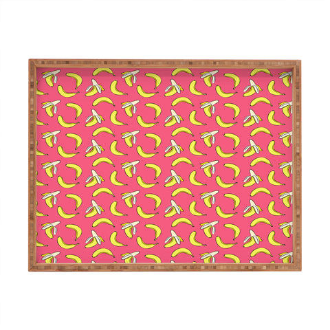 Little Arrow Design Co Bananas on Pink Rectangular Tray