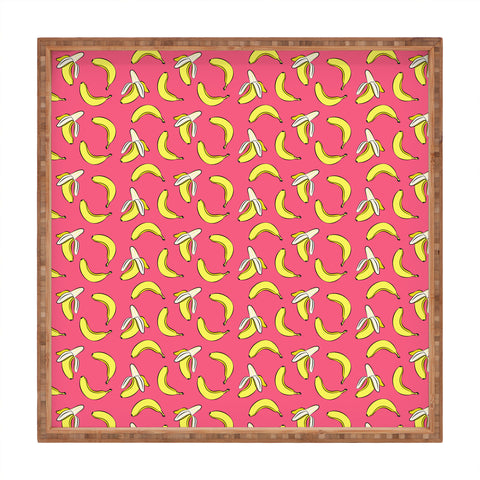 Little Arrow Design Co Bananas on Pink Square Tray