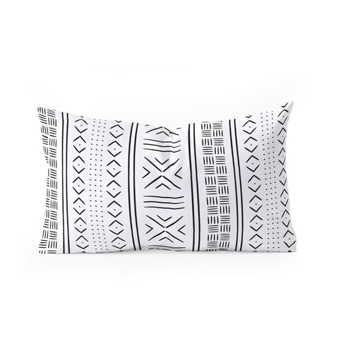 Little Arrow Design Co black mudcloth tribal Oblong Throw Pillow