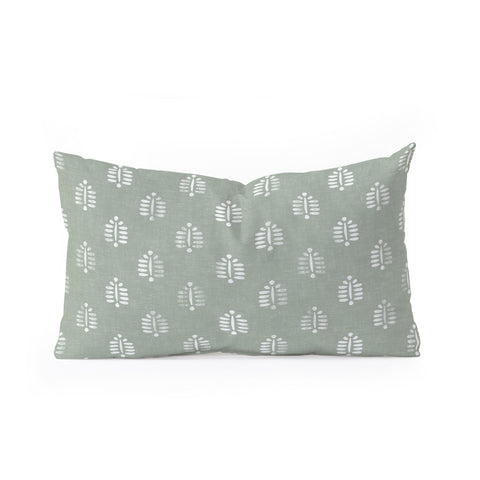 Little Arrow Design Co block print ferns sage Oblong Throw Pillow
