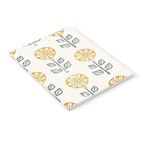 Little Arrow Design Co block print floral gold blue Notebook