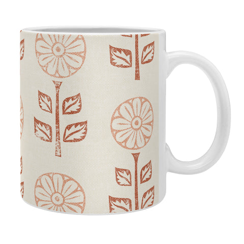 Little Arrow Design Co block print floral peach cream Coffee Mug