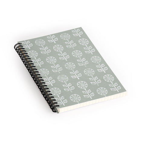 Little Arrow Design Co block print floral sage Spiral Notebook