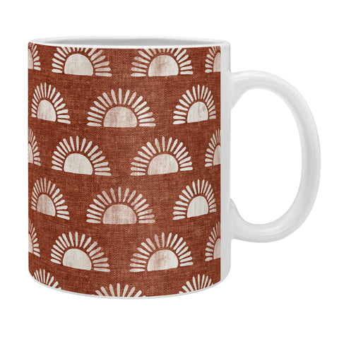 Little Arrow Design Co block print suns on rust Coffee Mug
