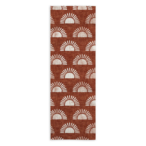 Little Arrow Design Co block print suns on rust Yoga Towel