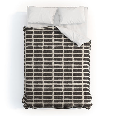 Little Arrow Design Co block print tile charcoal Comforter
