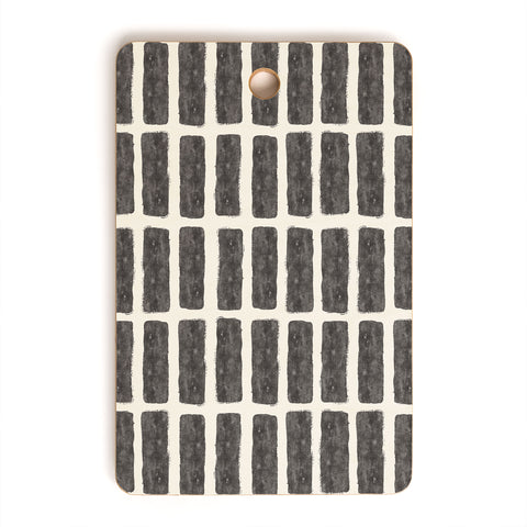 Little Arrow Design Co block print tile charcoal Cutting Board Rectangle