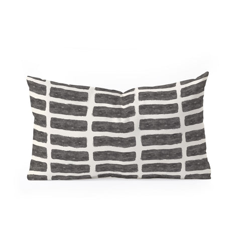Little Arrow Design Co block print tile charcoal Oblong Throw Pillow