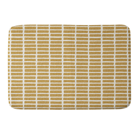 Little Arrow Design Co block print tile mustard Memory Foam Bath Mat
