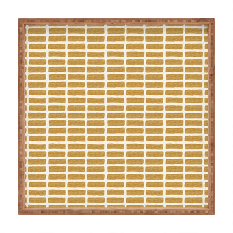 Little Arrow Design Co block print tile mustard Square Tray