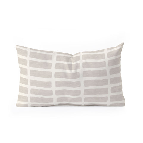 Little Arrow Design Co block print tile neutral Oblong Throw Pillow