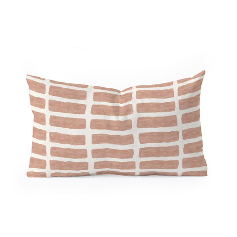 Little Arrow Design Co block print tile terracotta Oblong Throw Pillow