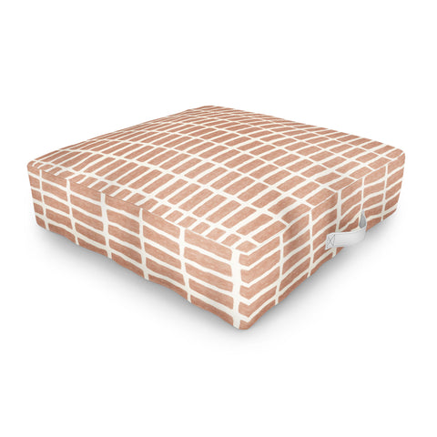 Little Arrow Design Co block print tile terracotta Outdoor Floor Cushion