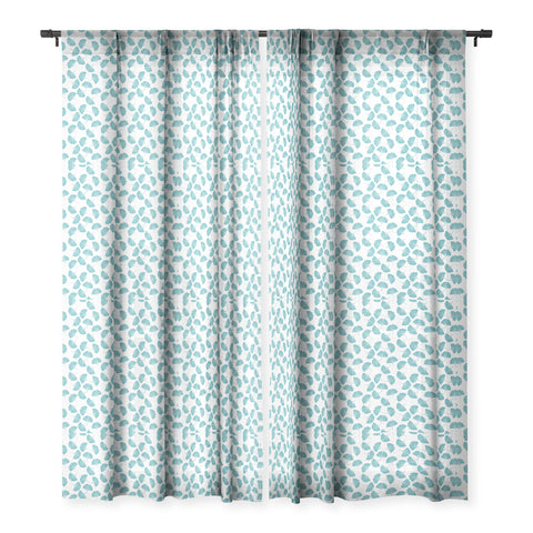 Little Arrow Design Co blue ginkgo leaves Sheer Window Curtain