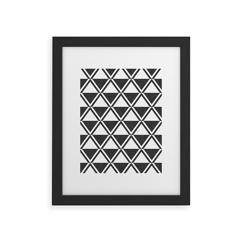Little Arrow Design Co bodhi geo diamonds black Framed Art Print