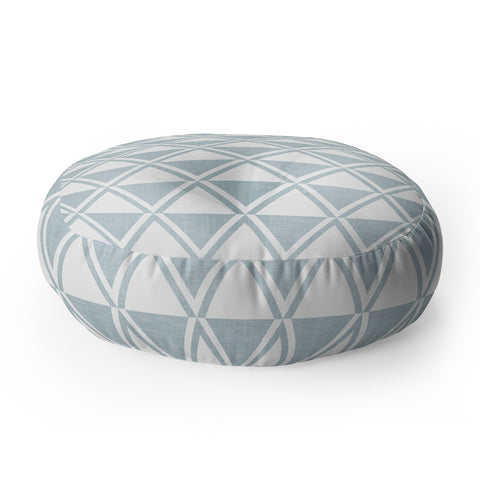 Little Arrow Design Co bodhi geo diamonds blue Floor Pillow Round