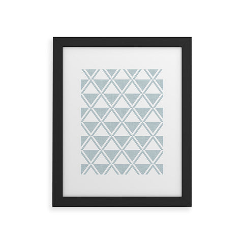 Little Arrow Design Co bodhi geo diamonds blue Framed Art Print
