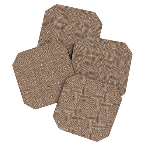 Little Arrow Design Co bohemian geometric tiles brow Coaster Set