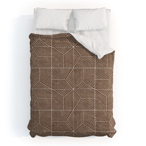 Little Arrow Design Co bohemian geometric tiles brow Comforter