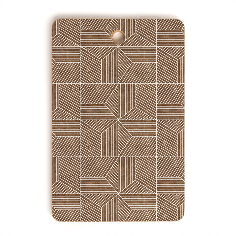 Little Arrow Design Co bohemian geometric tiles brow Cutting Board Rectangle