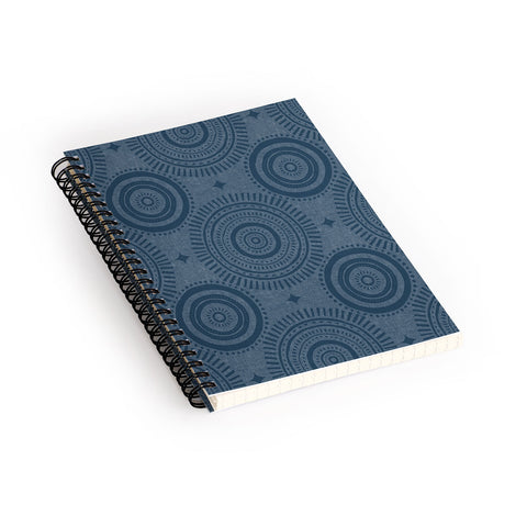Little Arrow Design Co boho sun and stars dark blue Spiral Notebook