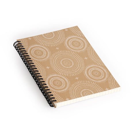 Little Arrow Design Co boho sun and stars tan Spiral Notebook