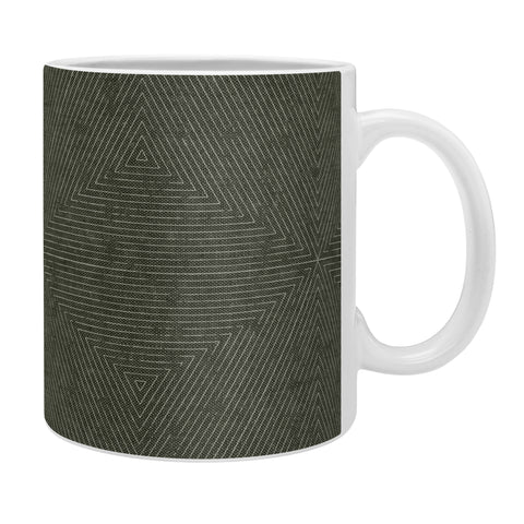 Little Arrow Design Co boho triangle stripes olive green Coffee Mug
