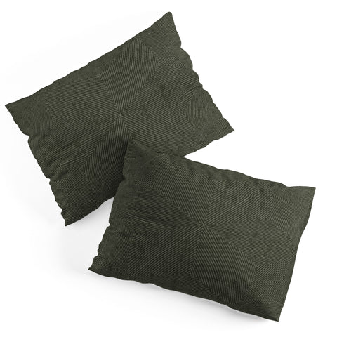 Little Arrow Design Co boho triangle stripes olive green Pillow Shams