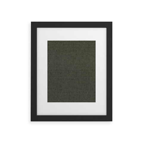 Little Arrow Design Co boho triangle stripes olive green Framed Art Print