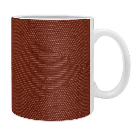 Little Arrow Design Co boho triangle stripes rust Coffee Mug