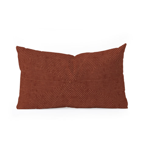 Little Arrow Design Co boho triangle stripes rust Oblong Throw Pillow