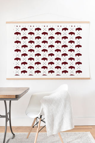 Little Arrow Design Co buffalo and arrows in plaid Art Print And Hanger