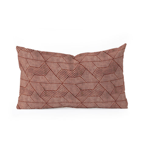 Little Arrow Design Co cadence triangles rust Oblong Throw Pillow