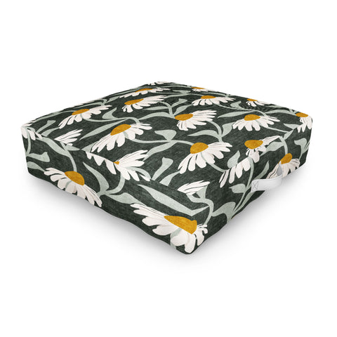 Little Arrow Design Co coneflowers olive Outdoor Floor Cushion