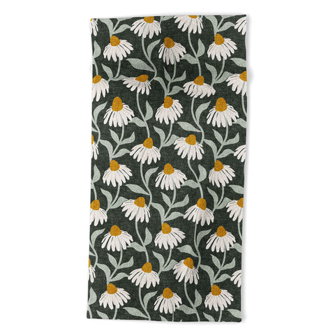 Little Arrow Design Co coneflowers olive Beach Towel