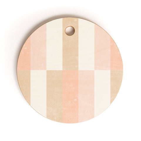 Little Arrow Design Co cosmo tile multi pink Cutting Board Round