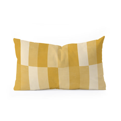 Little Arrow Design Co cosmo tile mustard Oblong Throw Pillow