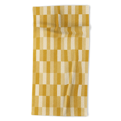 Little Arrow Design Co cosmo tile mustard Beach Towel