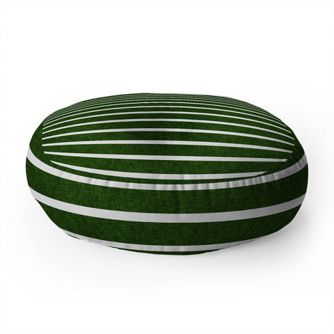 Little Arrow Design Co Crocodile Green Stripe Floor Pillow Round