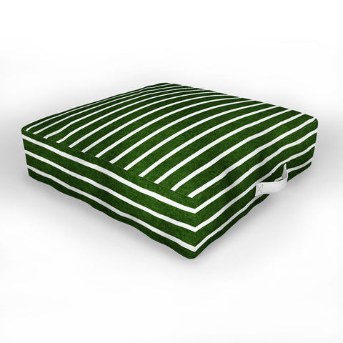 Little Arrow Design Co Crocodile Green Stripe Outdoor Floor Cushion